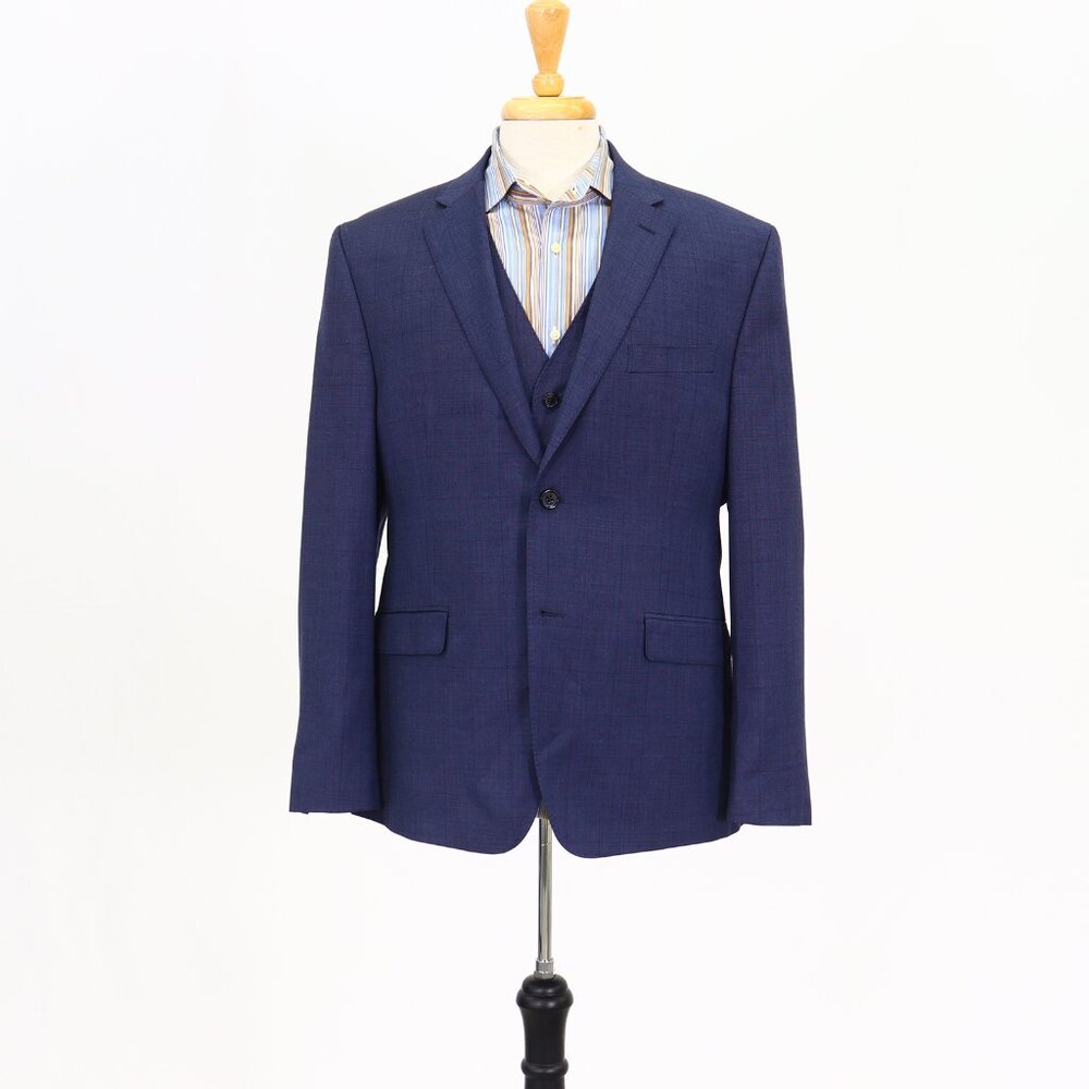 Ralph Lauren 42S Blue Check 2-Button Sport Coat Blazer Jacket T064